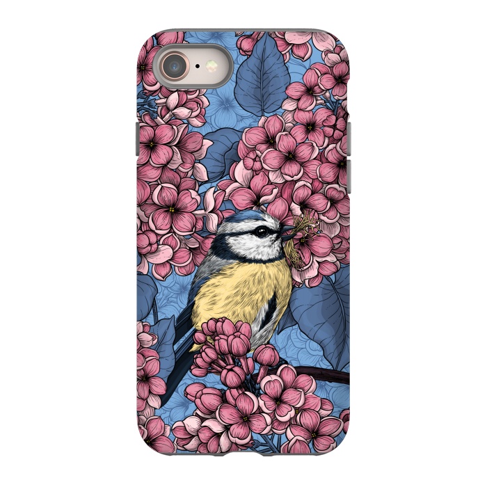 iPhone 8 StrongFit Tit bird in the lilac garden by Katerina Kirilova