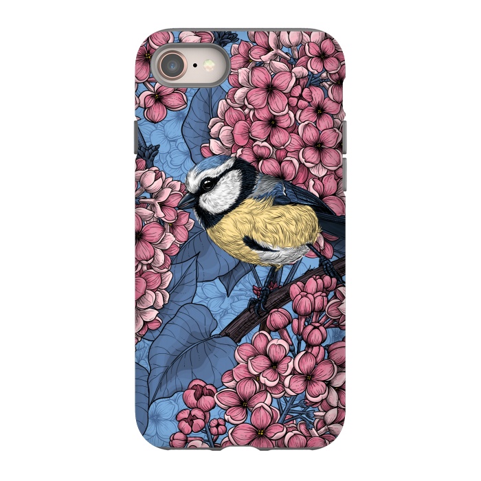 iPhone 8 StrongFit Tit bird in the lilac garden 2 by Katerina Kirilova