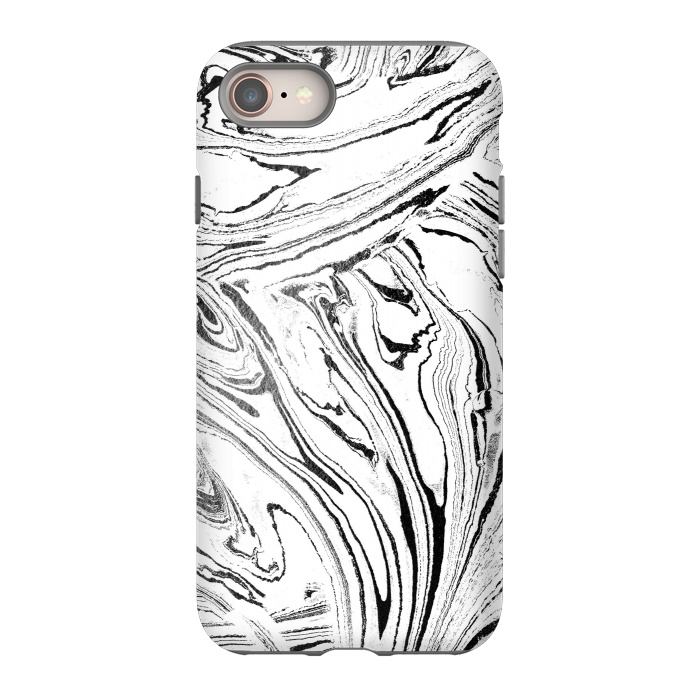iPhone 8 StrongFit White liquid marble paint by Oana 