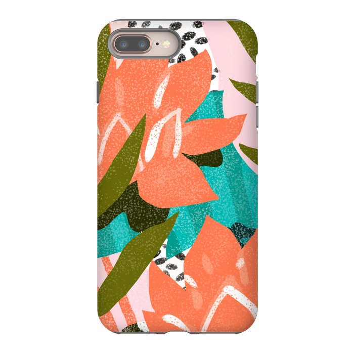 iPhone 8 plus StrongFit Forever in My Garden | Abstract Botanical Nature Plants Floral Painting | Quirky Modern Contemporary by Uma Prabhakar Gokhale