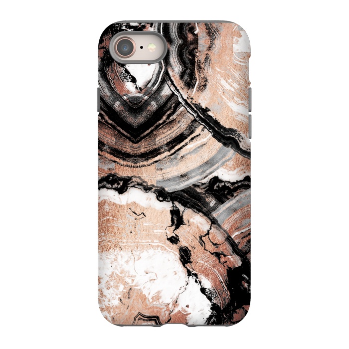 iPhone 8 StrongFit Rose gold geode marble by Oana 