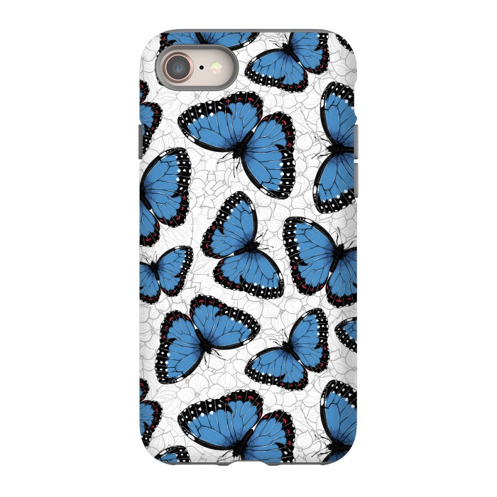iPhone 8 StrongFit Blue morpho butterflies by Katerina Kirilova