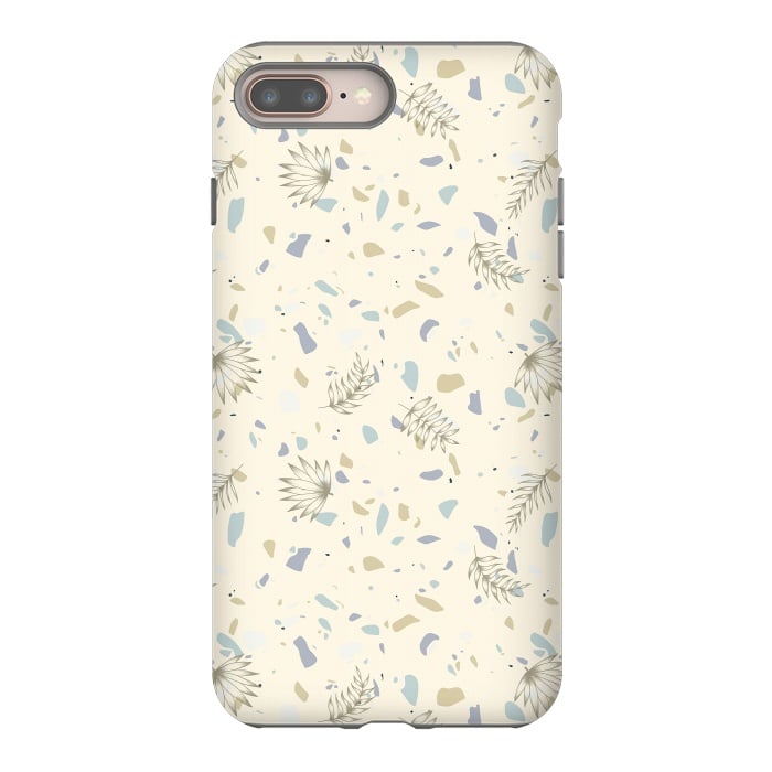 iPhone 8 plus StrongFit Leaves on Terrazzo by Barlena