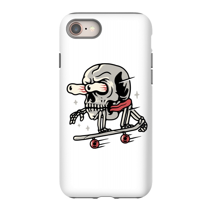 iPhone 8 StrongFit Skull Skateboarding by Afif Quilimo