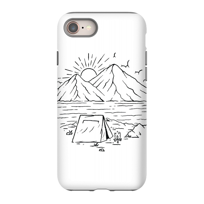 iPhone 8 StrongFit Camping Lake and Mountain by Afif Quilimo