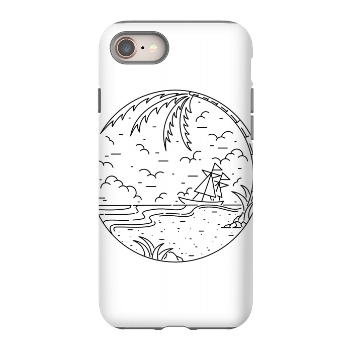 iPhone 8 StrongFit Beach and Ship by Afif Quilimo