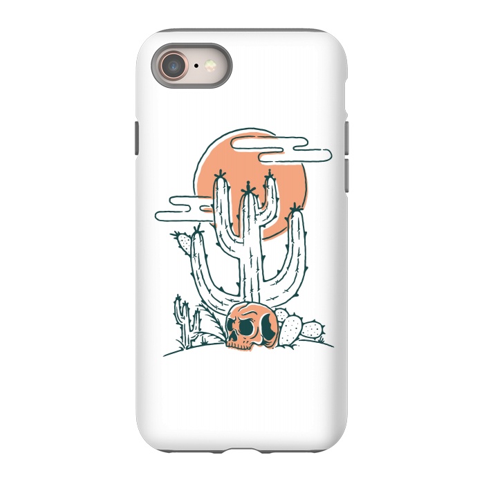 iPhone 8 StrongFit Skull and Cactus by Afif Quilimo