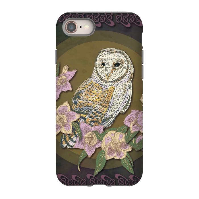 iPhone 8 StrongFit Owl & Hellebore by Lotti Brown