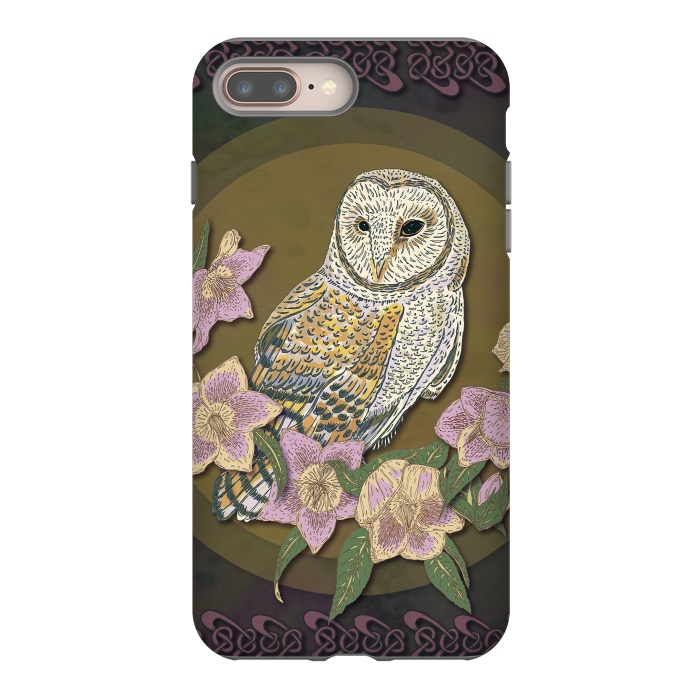 iPhone 8 plus StrongFit Owl & Hellebore by Lotti Brown