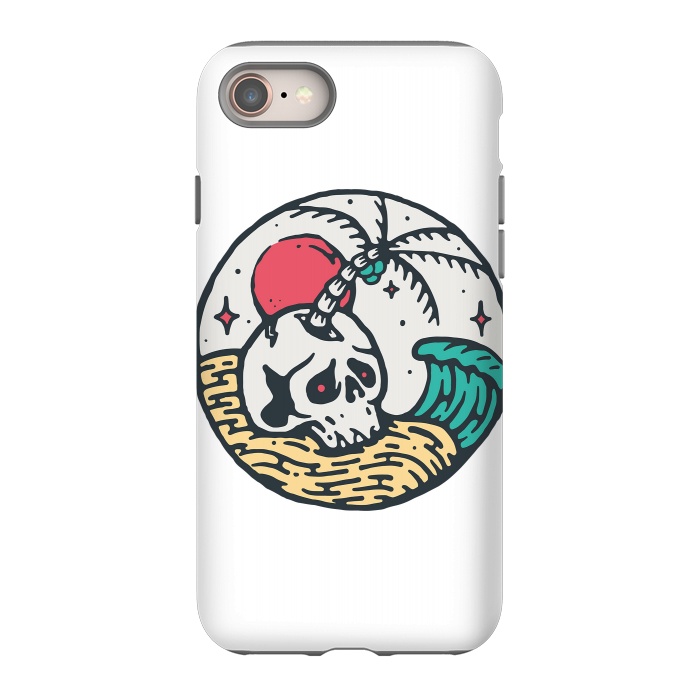 iPhone 8 StrongFit Skull and Beach by Afif Quilimo
