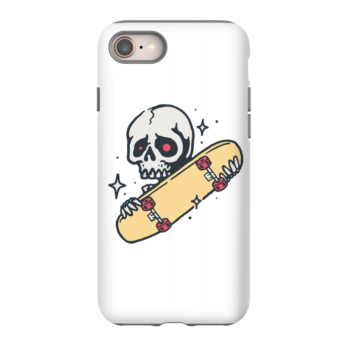 iPhone 8 StrongFit Skull Love Skateboard by Afif Quilimo