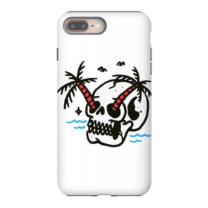 iPhone 8 plus StrongFit Skull Coconut Trees by Afif Quilimo