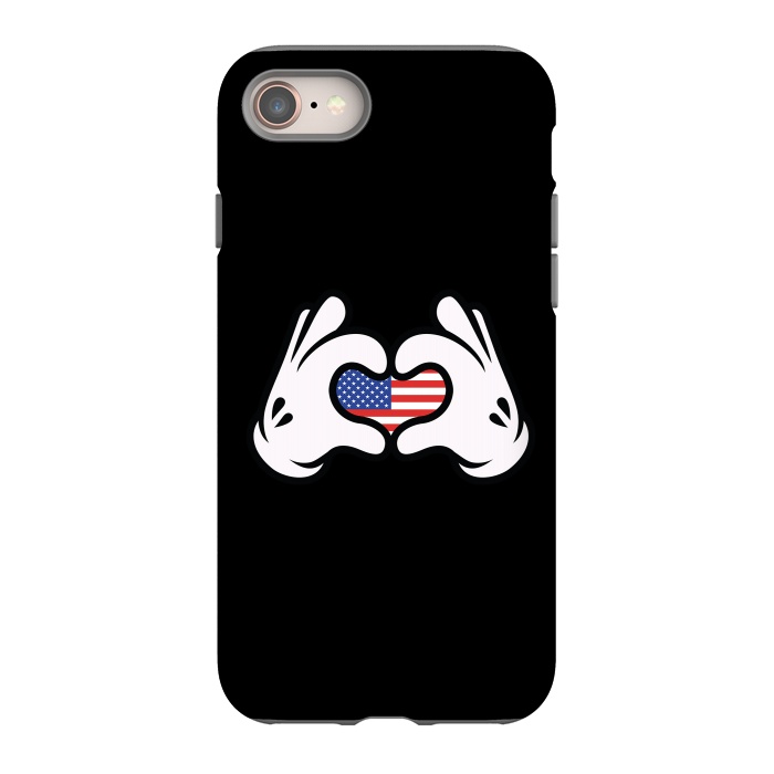 iPhone 8 StrongFit Hand Symbol of Love America by Afif Quilimo
