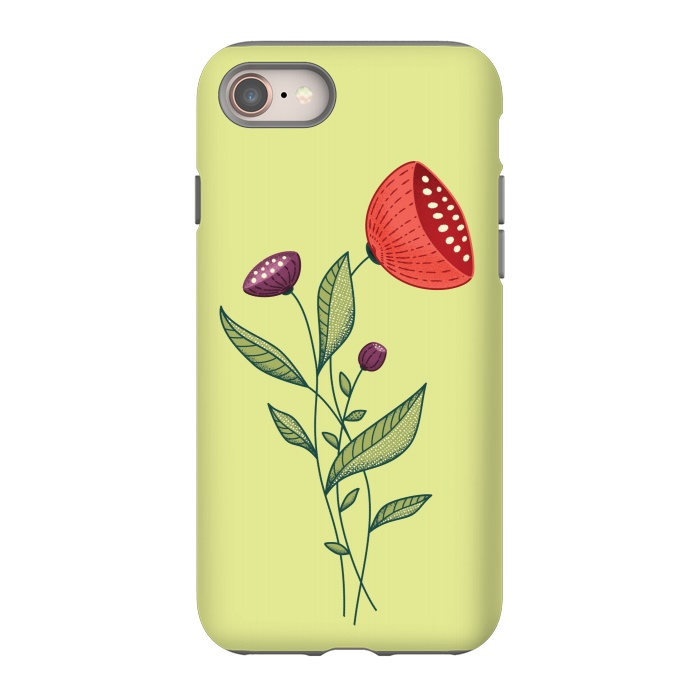 iPhone 8 StrongFit Spring Flowers Abstract Botanical Line Art by Boriana Giormova