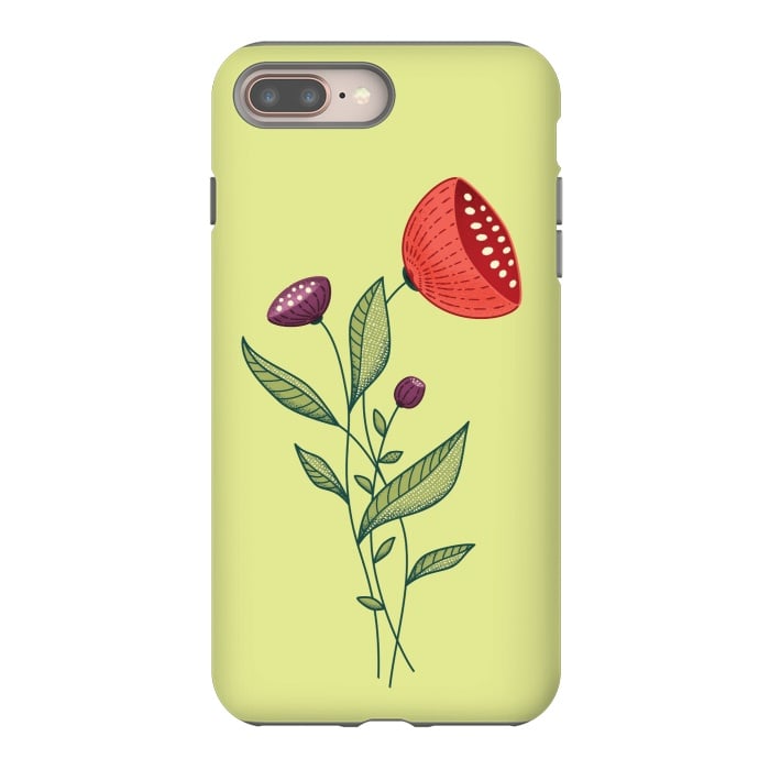 iPhone 8 plus StrongFit Spring Flowers Abstract Botanical Line Art by Boriana Giormova