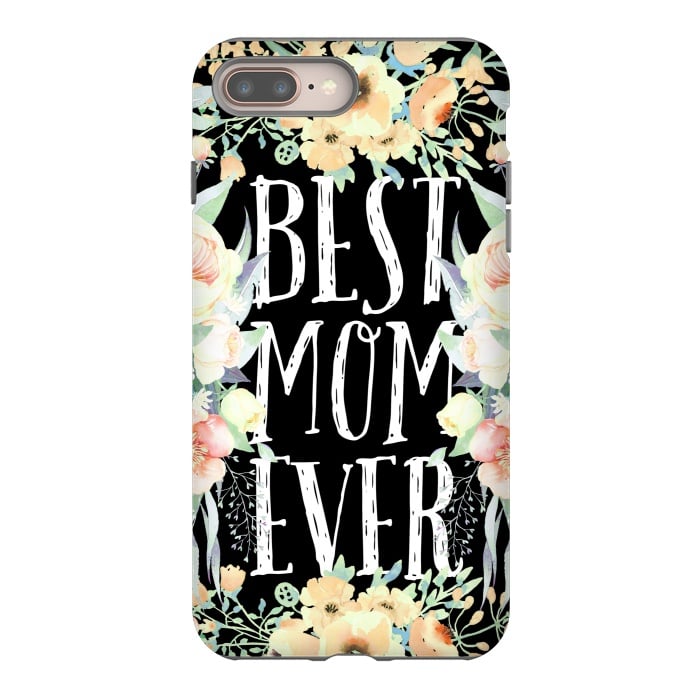 iPhone 8 plus StrongFit Best mom spring watercolor flowers  by Oana 