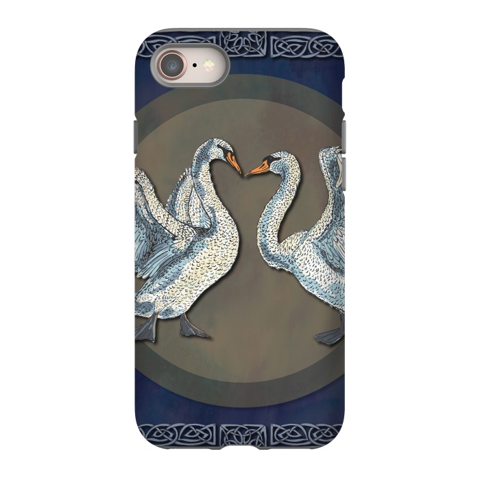 iPhone 8 StrongFit Dancing Swans by Lotti Brown