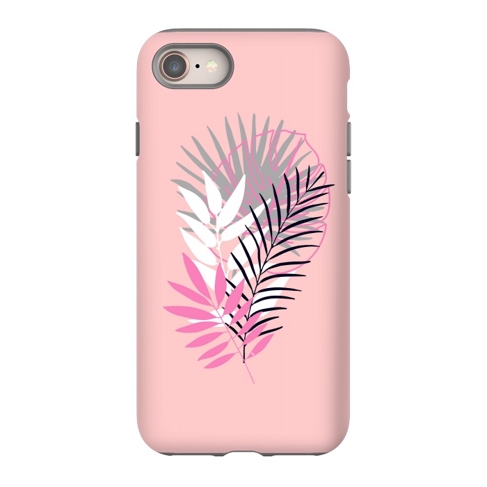 iPhone 8 StrongFit Pink tropical leaves by Martina