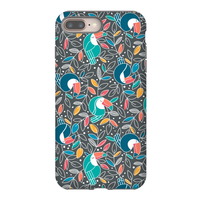 iPhone 8 plus StrongFit Tossed Toucan by gingerlique