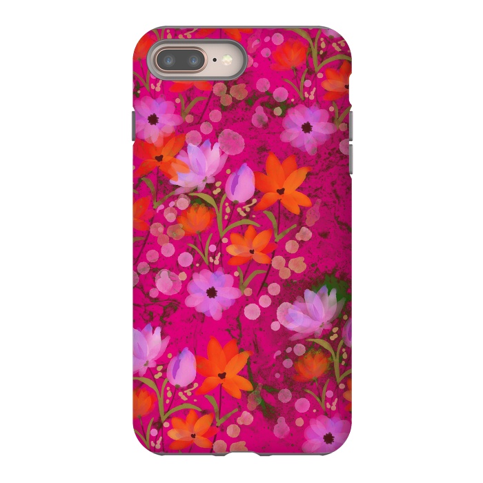 iPhone 8 plus StrongFit Floral design watercolour floral bunch abstract design by Josie