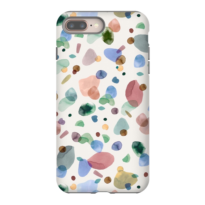 iPhone 8 plus StrongFit Pebbles Terrazo Rounded Memphis Multicolored by Ninola Design