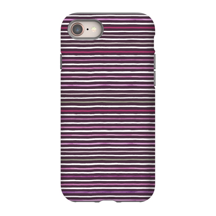 iPhone 8 StrongFit Marker Stripes Lines Purple Dark Pink by Ninola Design