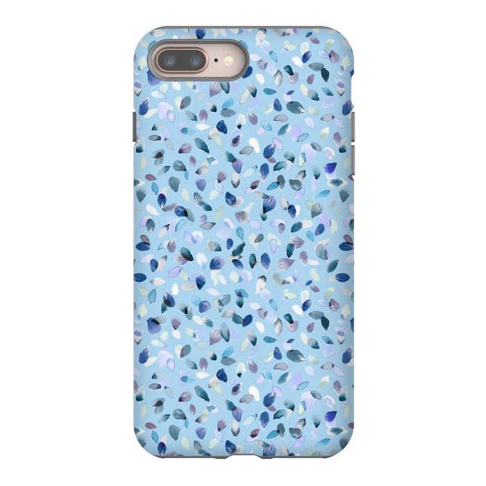 iPhone 8 plus StrongFit Flower Petals Soft Blue by Ninola Design