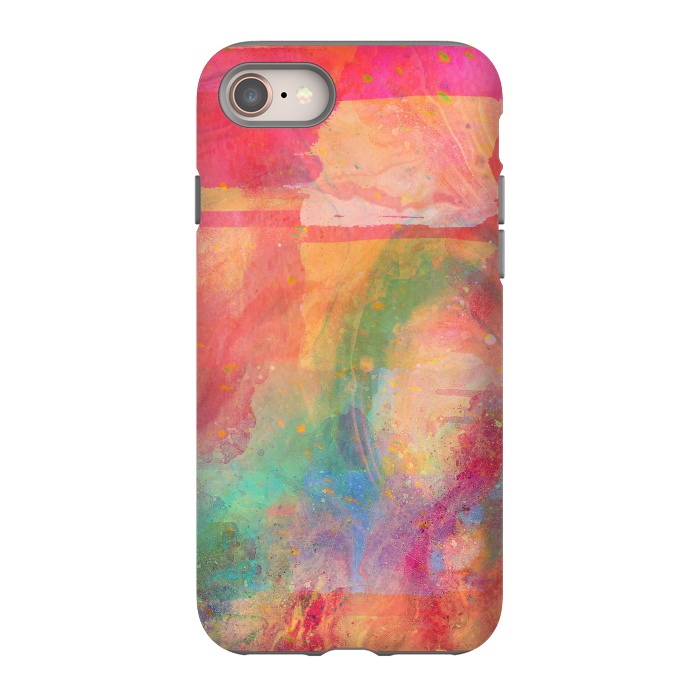 iPhone 8 StrongFit Peach pink abstract watercolour design by Josie