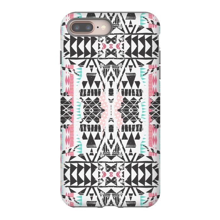 iPhone 8 plus StrongFit Playful tribal ethnic triangles by Oana 