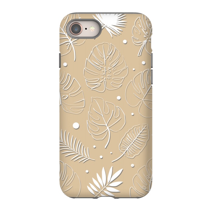 iPhone 8 StrongFit Tropical Beige leaves by Martina