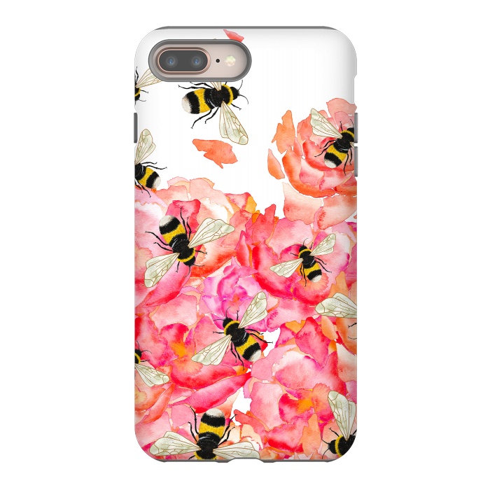 iPhone 8 plus StrongFit Bee Blossoms by Amaya Brydon