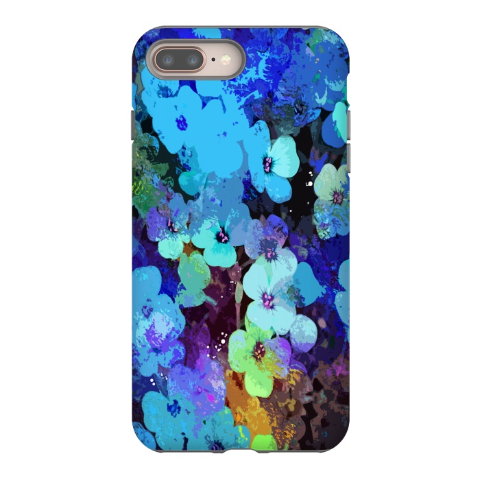 iPhone 8 plus StrongFit Blue floral art by Josie
