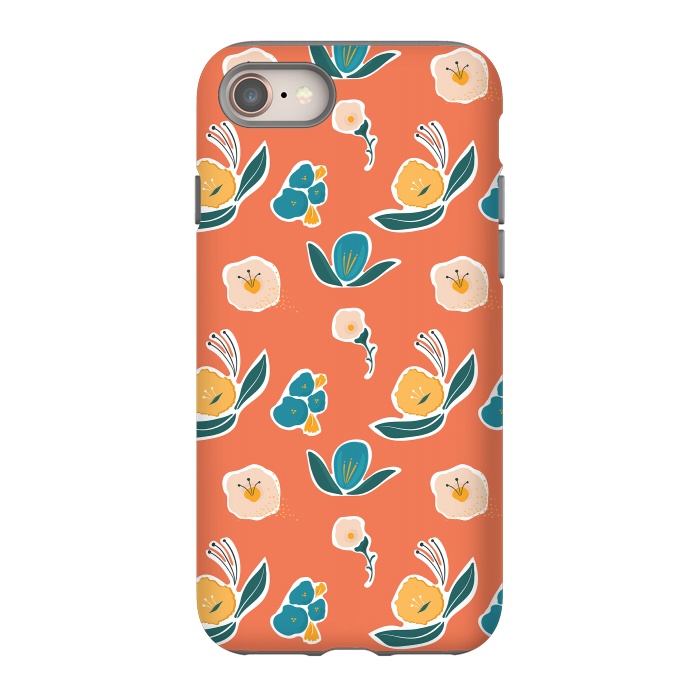 iPhone 8 StrongFit Coral Floral by Kimberly Senn | Senn & Sons