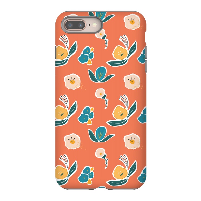 iPhone 8 plus StrongFit Coral Floral by Kimberly Senn | Senn & Sons