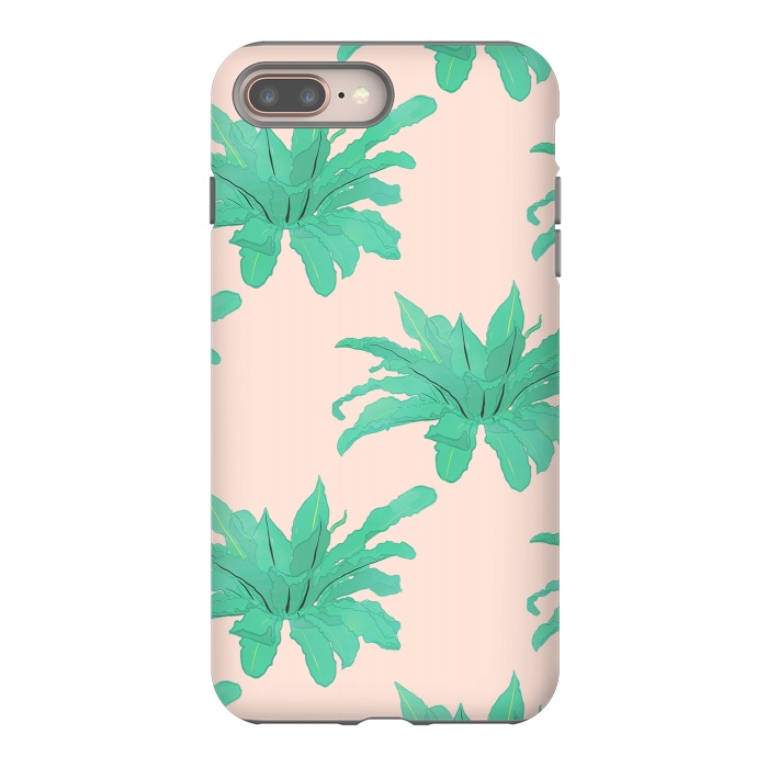 iPhone 7 plus StrongFit Pretty Watercolor Pink Peach Floral Girly Design by InovArts