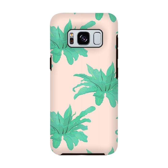 Galaxy S8 StrongFit Pretty Watercolor Pink Peach Floral Girly Design by InovArts