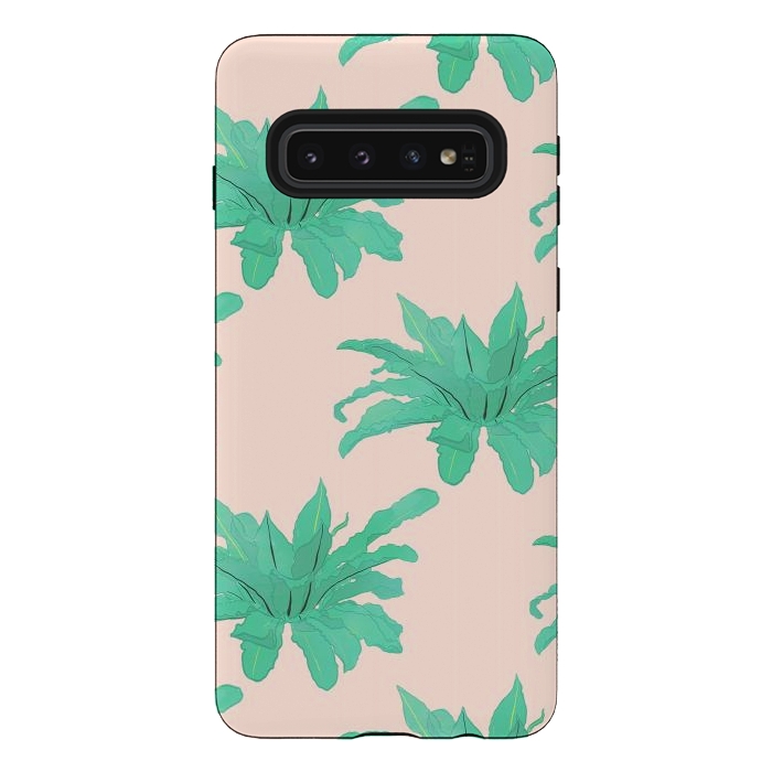 Galaxy S10 StrongFit Pretty Watercolor Pink Peach Floral Girly Design by InovArts