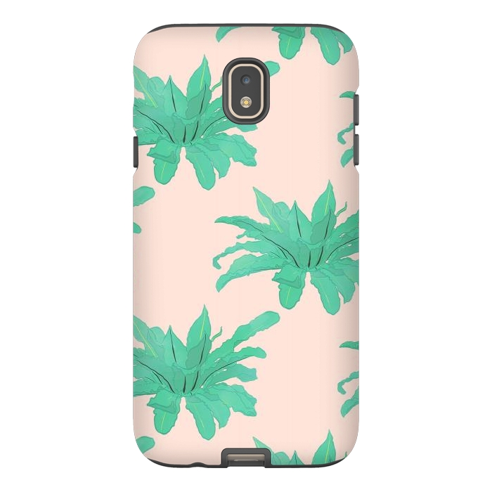 Galaxy J7 StrongFit Pretty Watercolor Pink Peach Floral Girly Design by InovArts