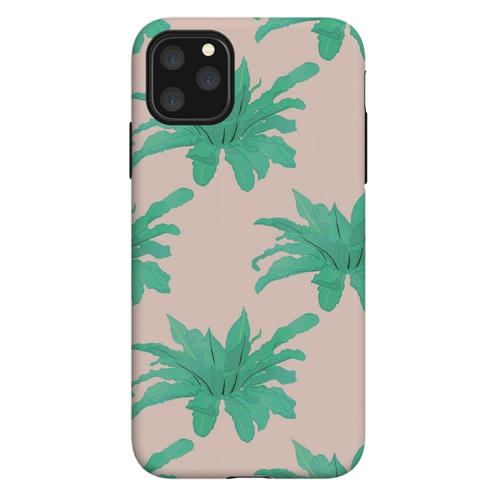 iPhone 11 Pro Max StrongFit Pretty Watercolor Pink Peach Floral Girly Design by InovArts