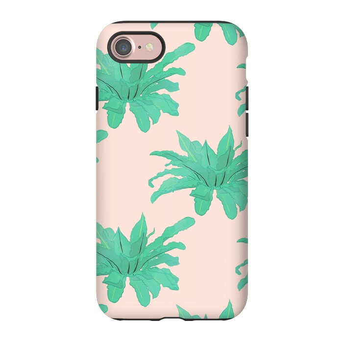iPhone 7 StrongFit Trendy Tropical Green Plants Foliage Modern Design by InovArts