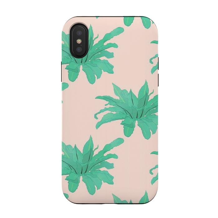 iPhone Xs / X StrongFit Trendy Tropical Green Plants Foliage Modern Design by InovArts