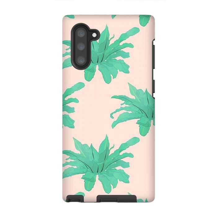 Galaxy Note 10 StrongFit Trendy Tropical Green Plants Foliage Modern Design by InovArts