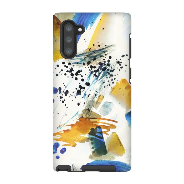 Galaxy Note 10 StrongFit Playful watercolor splattering art by Oana 