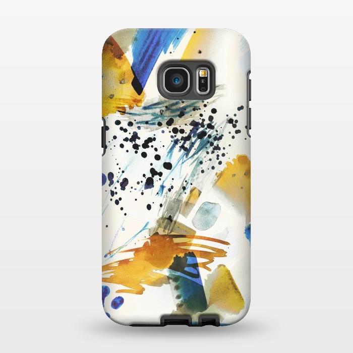 Galaxy S7 EDGE StrongFit Playful watercolor splattering art by Oana 
