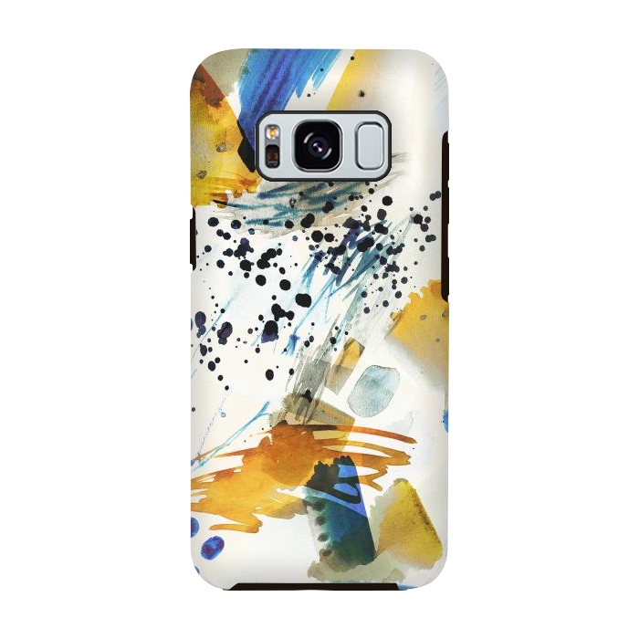 Galaxy S8 StrongFit Playful watercolor splattering art by Oana 