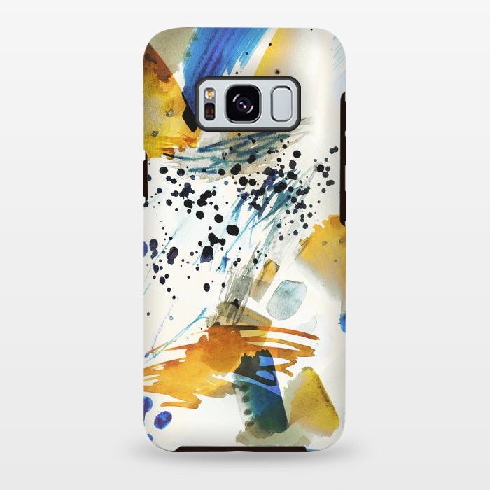 Galaxy S8 plus StrongFit Playful watercolor splattering art by Oana 