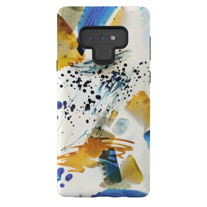 Galaxy Note 9 StrongFit Playful watercolor splattering art by Oana 