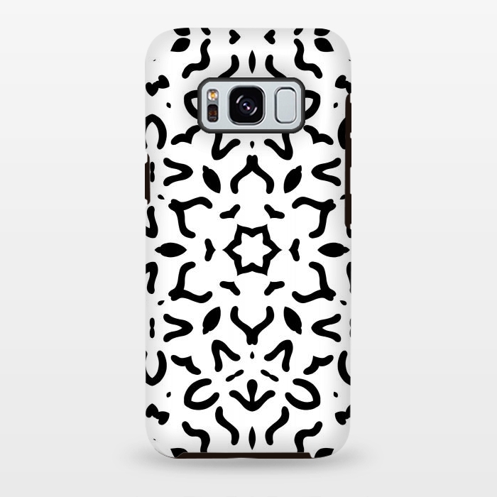 Galaxy S8 plus StrongFit Black Kaleidoscope Mandala by Creativeaxle