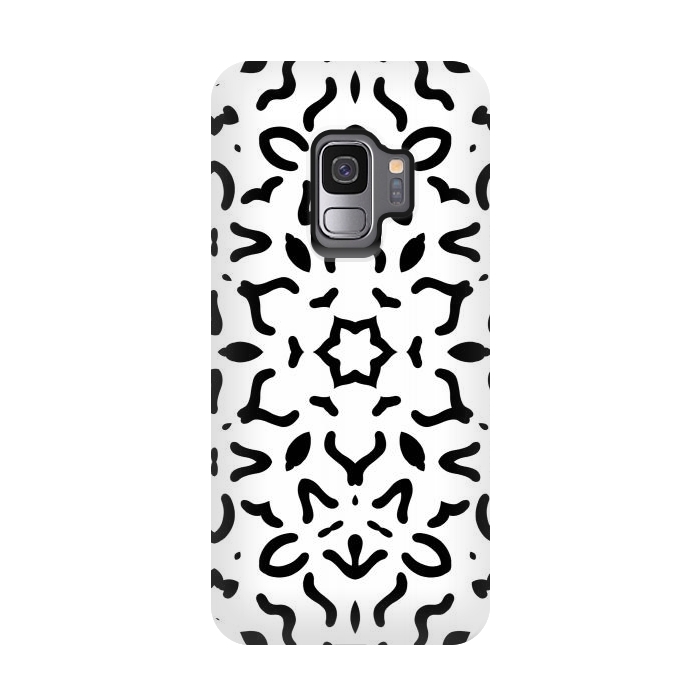 Galaxy S9 StrongFit Black Kaleidoscope Mandala by Creativeaxle