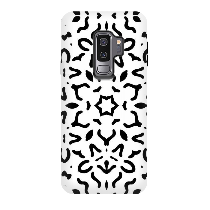 Galaxy S9 plus StrongFit Black Kaleidoscope Mandala by Creativeaxle